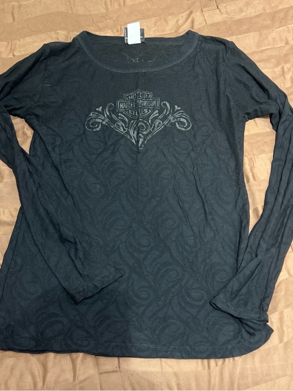 Harley-Davidson Women's Black Long-Sleeve Tonal Logo Tee